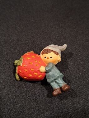 Vintage Strawberry Boy Brooch Pin Cute Cottagecore Garden Theme Resin